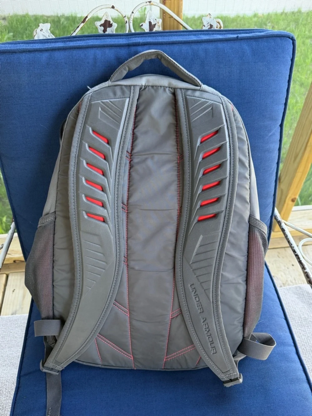 Under Armour Gray and Red Athletic Backpack
